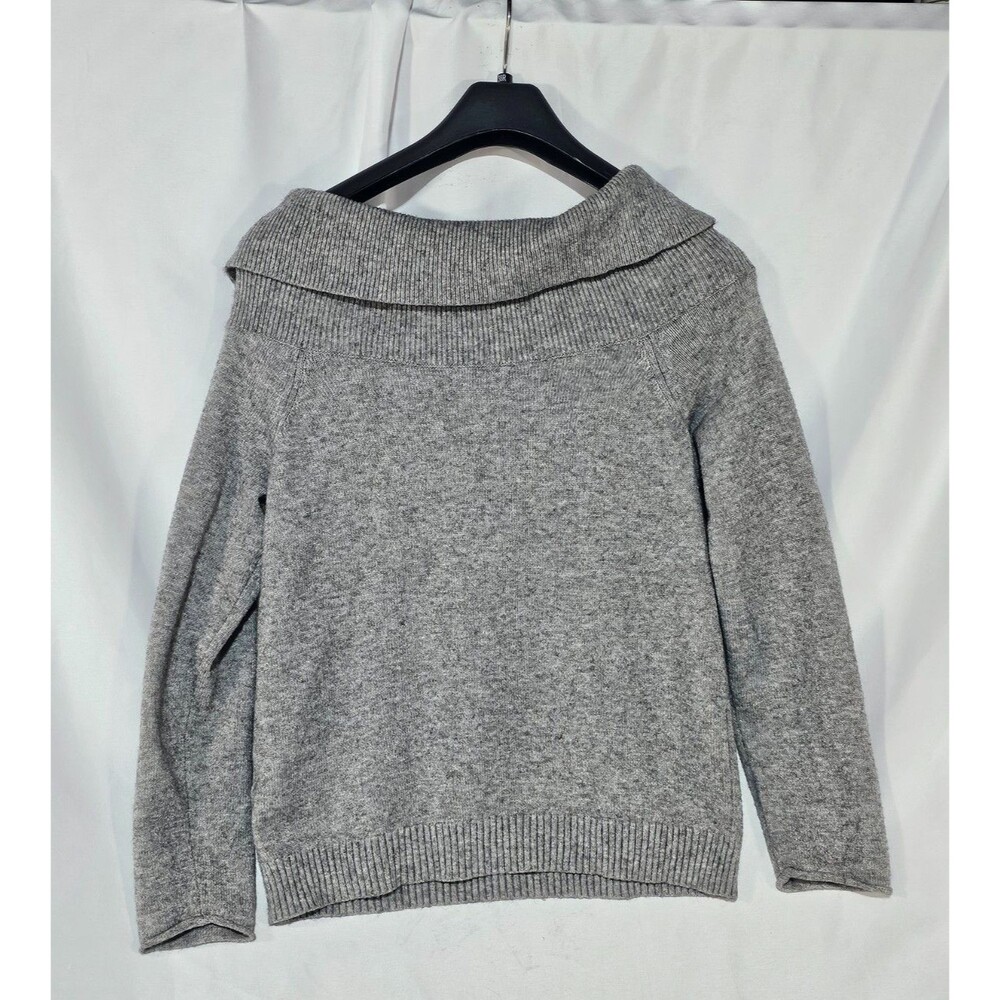 by ANTHROPOLOGIE Sweater Womens Gray Cowl Neck Tunic Sweater Sz M Viscose EUC - Picture 3 of 10